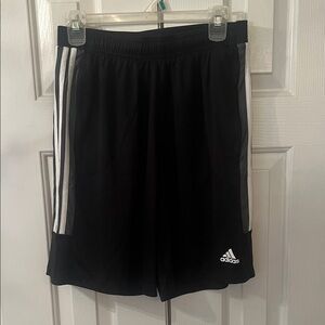 Adidas Men's Black and White Athletic Shorts